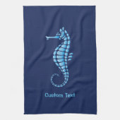 Seahorse Blue Theedoek (Verticaal)