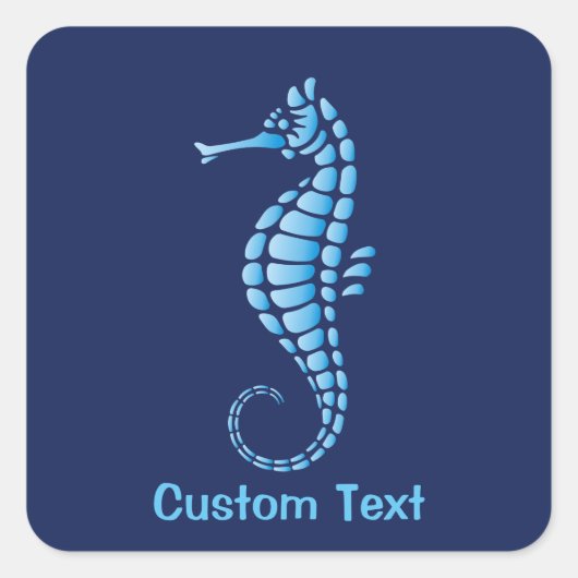 Seahorse Blue Vierkante Sticker (Voorkant)