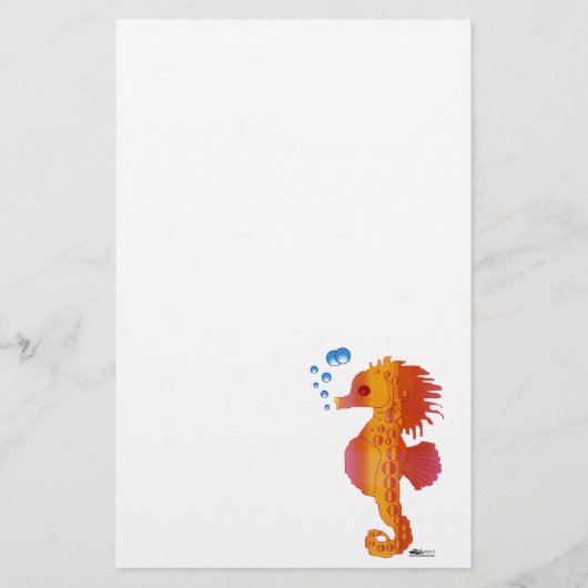 Seahorse Bubble Baby Briefpapier (Voorkant)