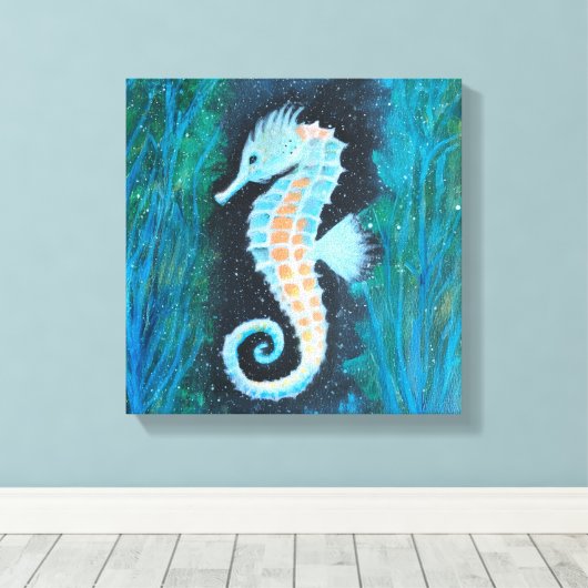 Seahorse canvas art (Insitu (Houten vloer))