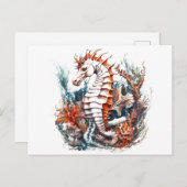 Seahorse Cartoon Briefkaart (Voorkant / Achterkant)