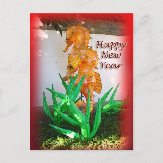 Seahorse Chinees Nieuwjaar Briefkaart (Voorkant)
