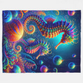 "Seahorse Christmas Fantasy" Fleece Deken (Voorkant (Horizontaal))
