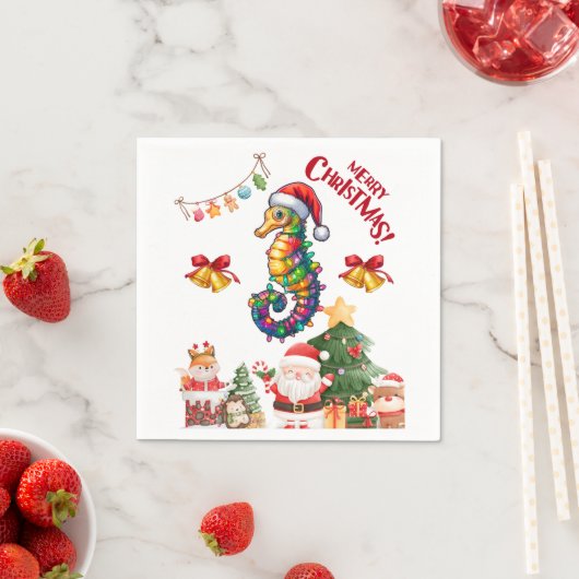 Seahorse Christmas Pet Xmas Servet (Insitu)