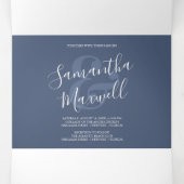 Seahorse Coastal Trifold Wedding Invitation Drieluik Uitnodiging (Binnenkant midden)