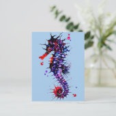 Seahorse Colorful Waterverf Briefkaart (Staand voorkant)