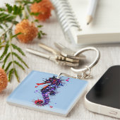 Seahorse Colorful Waterverf Sleutelhanger (Voorkant Rechts)