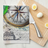 Seahorse Compass Theedoek (Quarter Fold)