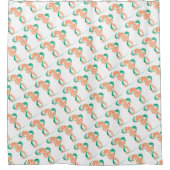 Seahorse coral, emerald zomers strand home décor douchegordijn (Voorkant)