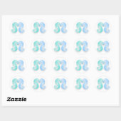 Seahorse Couple Blue Green Seapaarden Kiss Sticker (Vel)