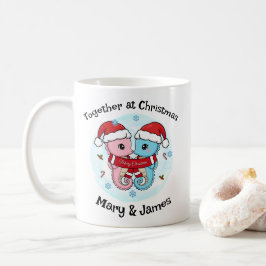 Seahorse Couple Christmas Personalized Mug Koffiemok