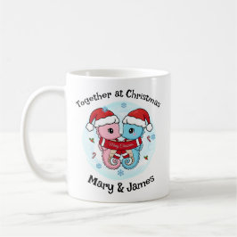 Seahorse Couple Christmas Personalized Mug Koffiemok