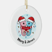 Seahorse Couple Personalized Christmas Ornament (Rechts)