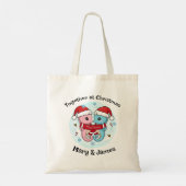Seahorse Couple Personalized Christmas Tote Bag (Achterkant)