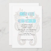 Seahorse Couple Summer Beach Weddenschap Kaart (Voorkant / Achterkant)