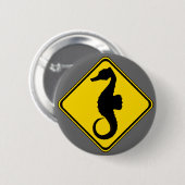 Seahorse Crossing! Ronde Button 5,7 Cm (Voorkant /achterkant)