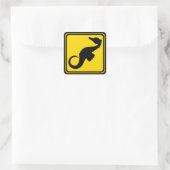 Seahorse Crossing! Vierkante Sticker (Tas)
