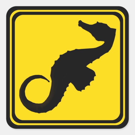 Seahorse Crossing! Vierkante Sticker (Voorkant)