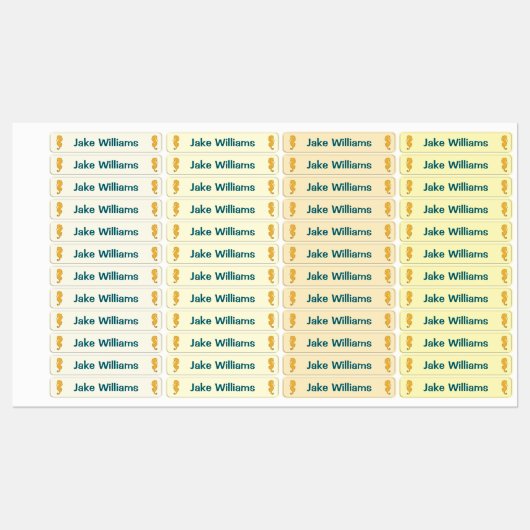 Seahorse Design Kids' Name Clothing School Labels (Vel)