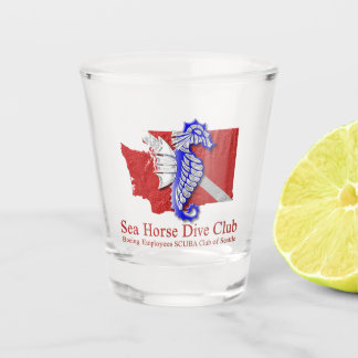 SeaHorse Dive Club Logo Shot Glass Glas