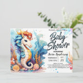 Seahorse Dreamscape Baby shower Kaart (Staand voorkant)