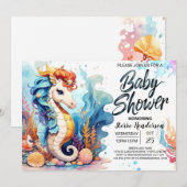 Seahorse Dreamscape Baby shower Kaart (Voorkant / Achterkant)