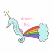 Seahorse eenhoorn droom grote sticker (Voorkant)