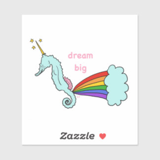 Seahorse eenhoorn droom grote sticker
