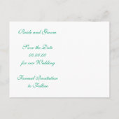 Seahorse emerald, koraalbruiloft Save the Date Aankondigingskaart (Achterkant)