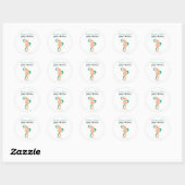 Seahorse emerald, koraalbruiloft Save the Date Ronde Sticker (Vel)