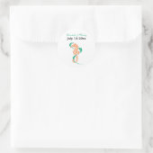 Seahorse emerald, koraalbruiloft Save the Date Ronde Sticker (Tas)