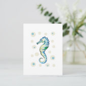 SEAHORSE EN BUBBELS BRIEFKAART (Staand voorkant)