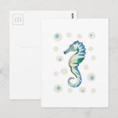 SEAHORSE EN BUBBELS BRIEFKAART (Voorkant / Achterkant)
