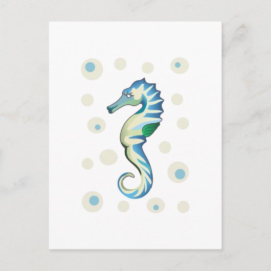 SEAHORSE EN BUBBELS BRIEFKAART (Voorkant)