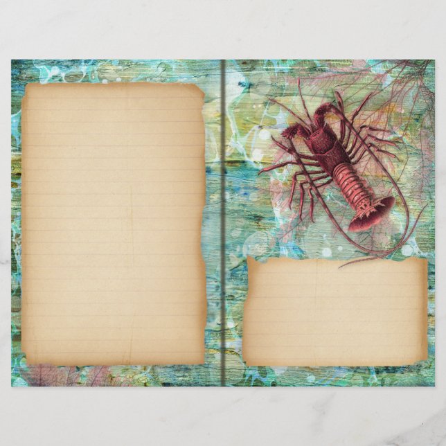  Seahorse en Lobster Journal Page (Achterkant)