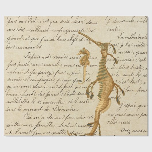 Seahorse en Script Cadeaupapier (Vlak)