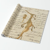Seahorse en Script Cadeaupapier (Uitgerold)