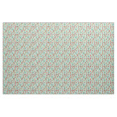 Seahorse en Seashell Pattern Blauwgroen Stof (Yard (91,4 cm))