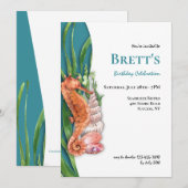 Seahorse en Seashells Kaart (Voorkant / Achterkant)