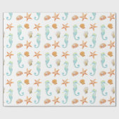 Seahorse en Starfish Cadeaupapier (Vlak)
