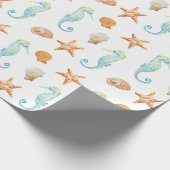 Seahorse en Starfish Cadeaupapier (Hoek)