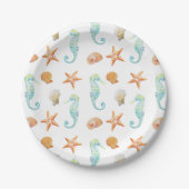 Seahorse en Starfish Papieren Bordje (Voorkant)