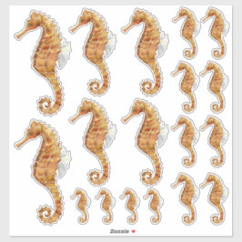 Seahorse familie 18 Waterverf gekleurd transparant Sticker