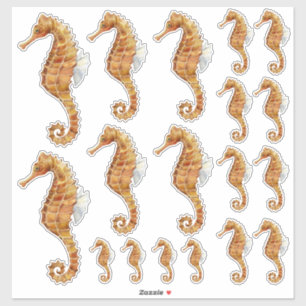 Seahorse familie 18 Waterverf gekleurd transparant Sticker