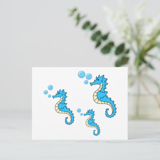 Seahorse familie briefkaart (Staand voorkant)