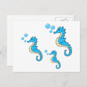 Seahorse familie briefkaart (Voorkant / Achterkant)