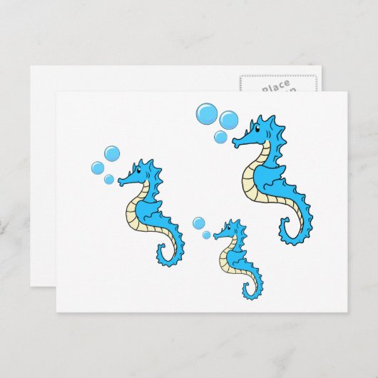 Seahorse familie briefkaart (Voorkant / Achterkant)