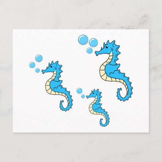 Seahorse familie briefkaart (Voorkant)