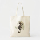 Seahorse fantasy, blue green artwork tote bag (Voorkant)