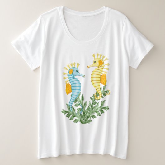 Seahorse Fantasy Grote Maat T-shirt (Design voorkant)